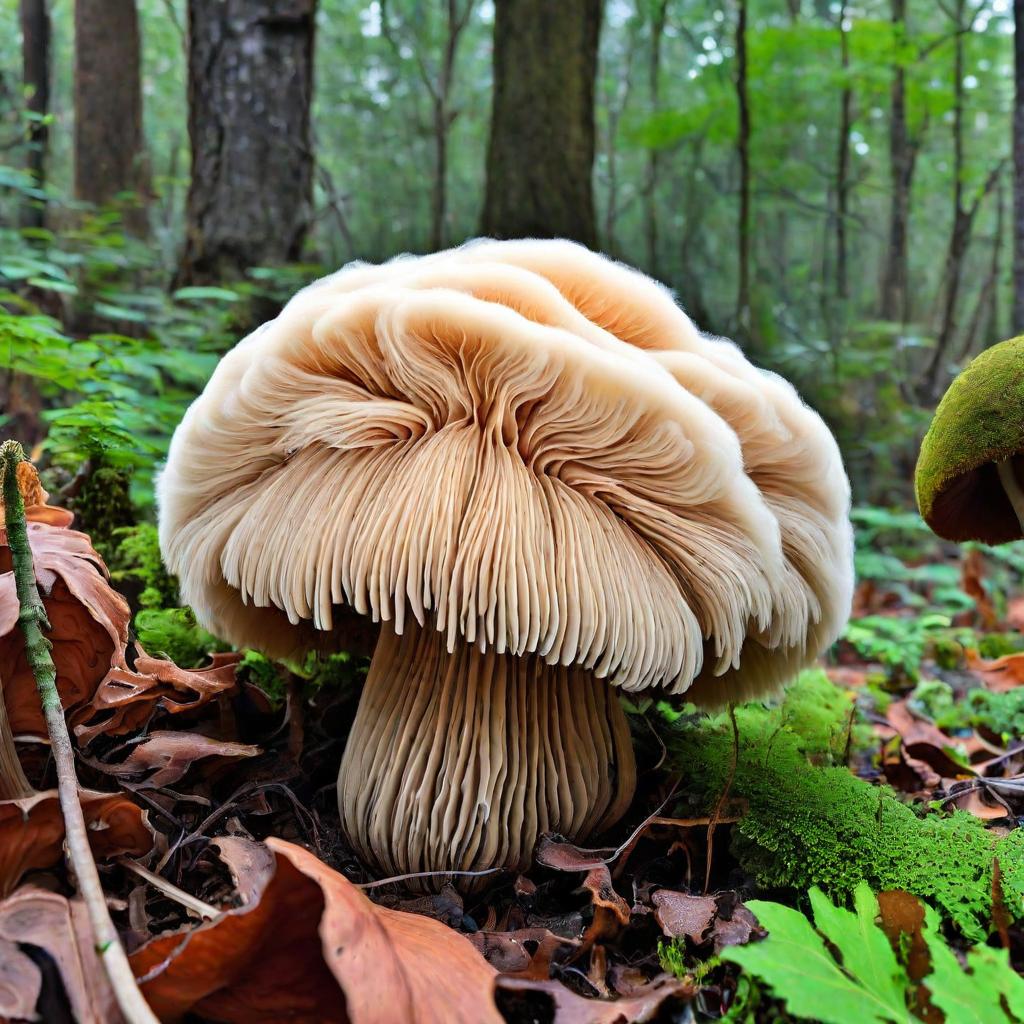 Een foto van Lions mane in de natuur.